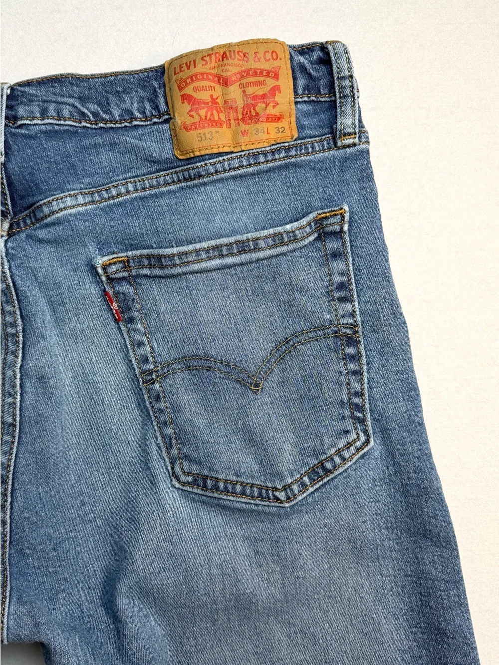 Levi's Men 513 Slim Straight Med-Dark Wash Actual Size 32 X 29 READ DESCRIPTION